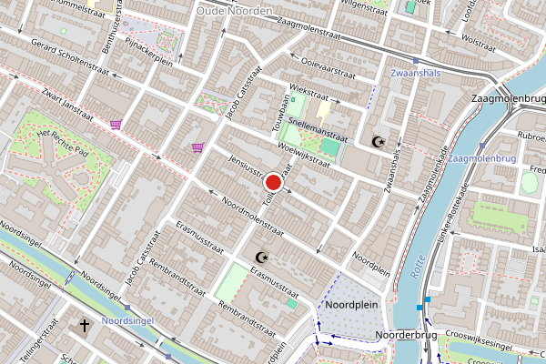 Brandweer-melding op Jensiusstraat, Rotterdam op 29 juli, kaart-overzicht