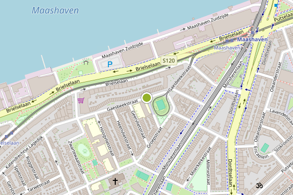 Ambulance-melding op Gaesbeekstraat, Rotterdam op 29 juli, kaart-overzicht