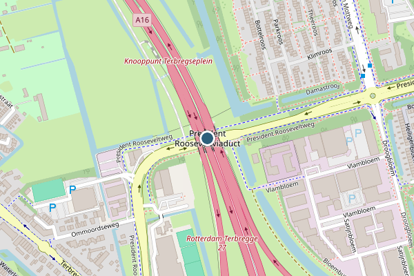 Politie-melding op President Rooseveltweg, Rotterdam op 18 mei, kaart-overzicht