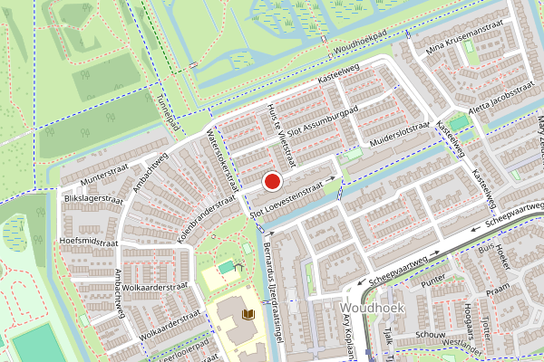 Brandweer-melding op Muiderslotstraat, Schiedam op 18 mei, kaart-overzicht