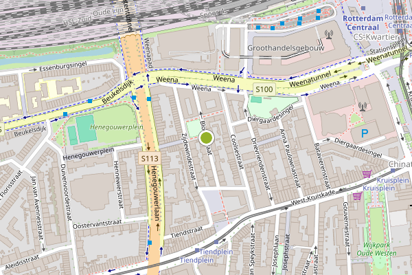 Ambulance-melding op Bloemstraat, Rotterdam op 30 juli, kaart-overzicht