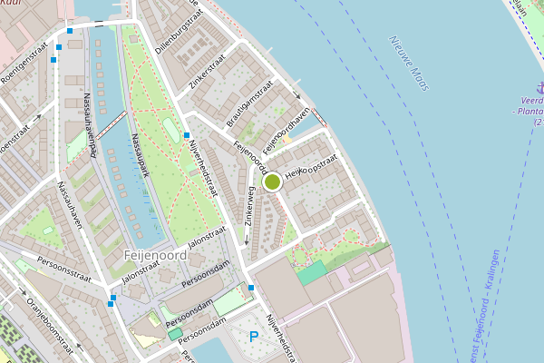Ambulance-melding op Feijenoorddijk, Rotterdam op 30 juli, kaart-overzicht