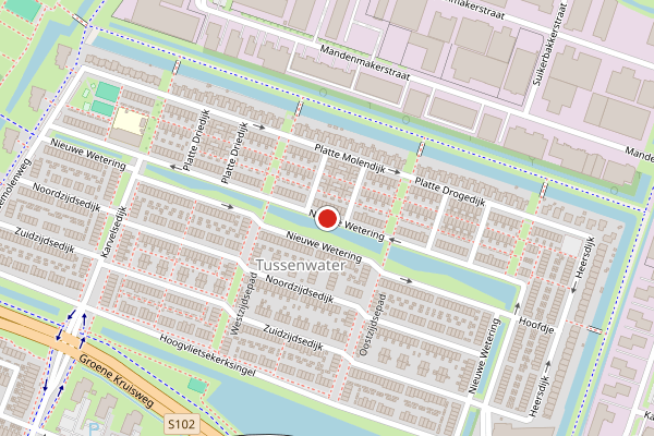 Brandweer-melding op Nieuwe Wetering, Hoogvliet op 18 mei, kaart-overzicht