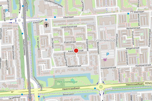 Brandweer-melding op Kastanjestraat, Spijkenisse op 30 juli, kaart-overzicht
