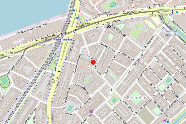 Brandweer-melding op Sint-Andriesstraat, Rotterdam op 30 juli, kaart-overzicht