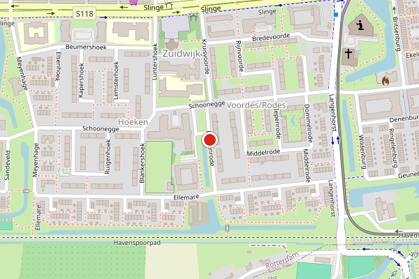 Brandweer-melding op Boekenrode, Rotterdam op 30 juli, kaart-overzicht