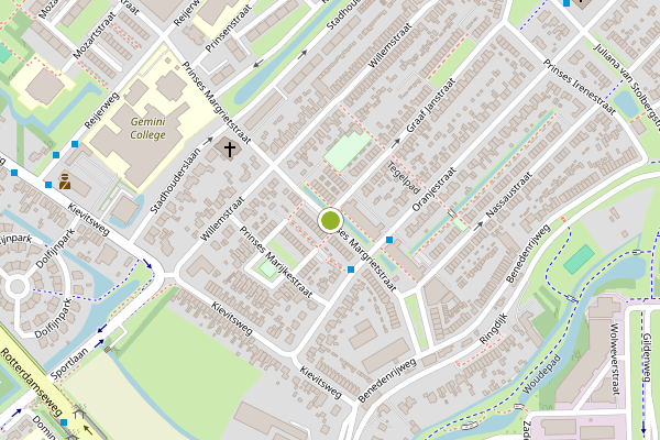 Ambulance-melding op Prinses Margrietstraat, Ridderkerk op 30 juli, kaart-overzicht