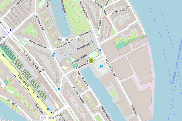 Ambulance-melding op Persoonsdam, Rotterdam op 30 juli, kaart-overzicht