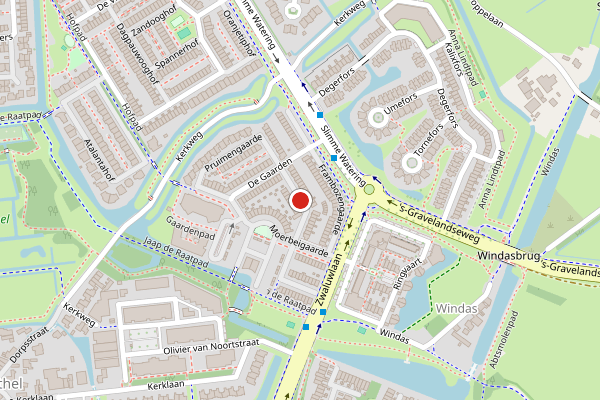 Brandweer-melding op Perzikengaarde, Schiedam op 30 juli, kaart-overzicht