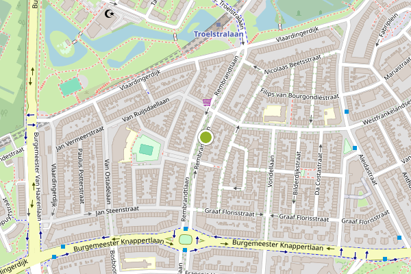 Ambulance-melding op Rembrandtlaan, Schiedam op 30 juli, kaart-overzicht