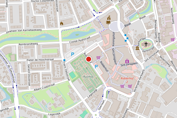Brandweer-melding op Ridderhof, Ridderkerk op 30 juli, kaart-overzicht