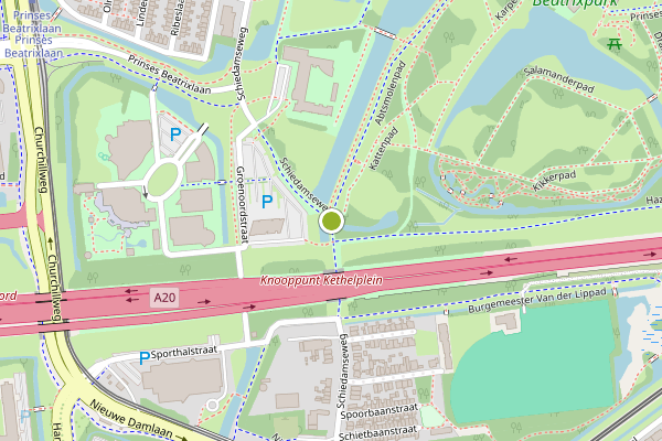 Ambulance-melding op Schiedamseweg, Schiedam op 30 juli, kaart-overzicht