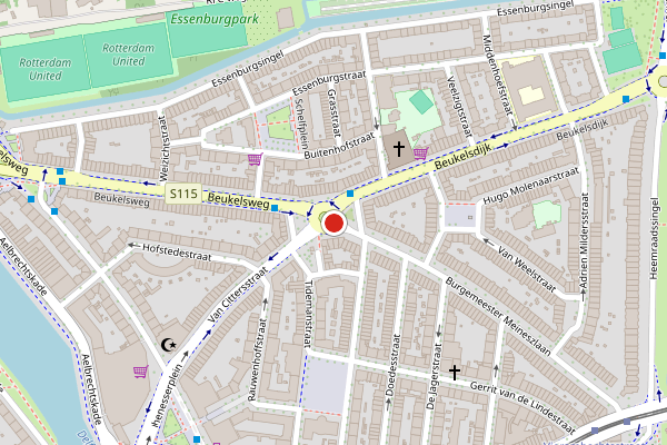 Brandweer-melding op Burgemeester Meineszplein, Rotterdam op 30 juli, kaart-overzicht