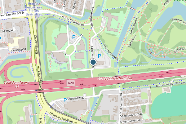 Politie-melding op Groenoordstraat, Schiedam op 30 juli, kaart-overzicht