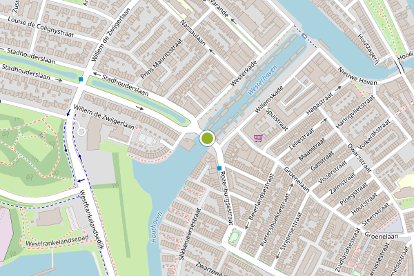 Ambulance-melding op Westerhavenbrug, Schiedam op 30 juli, kaart-overzicht