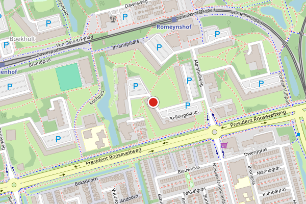 Brandweer-melding op Kelloggplaats, Rotterdam op 30 juli, kaart-overzicht