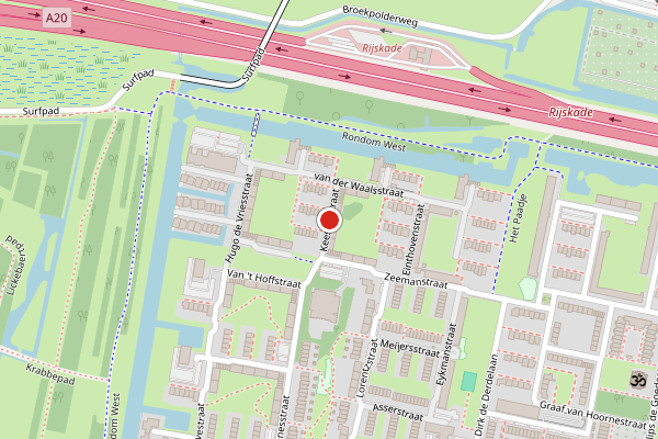 Brandweer-melding op Keesomstraat, Vlaardingen op 18 mei, kaart-overzicht