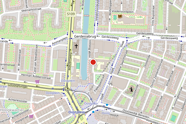 Brandweer-melding op Hoge Boezem, Rotterdam op 30 juli, kaart-overzicht