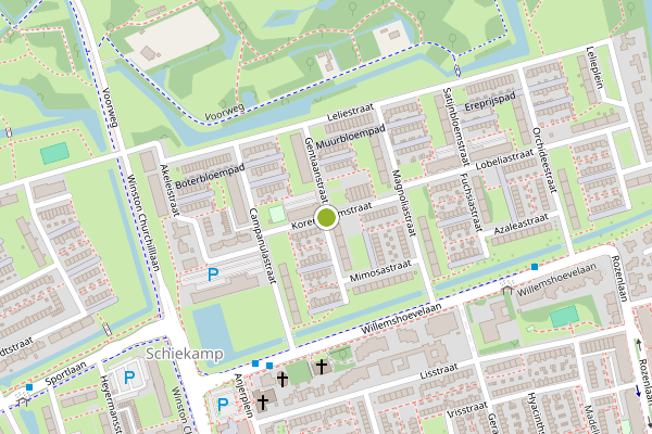 Ambulance-melding op Korenbloemstraat, Spijkenisse op 30 juli, kaart-overzicht
