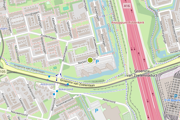 Ambulance-melding op Backershagen, Rotterdam op 30 juli, kaart-overzicht