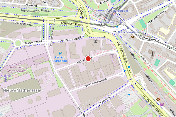 Brandweer-melding op Galvanistraat, Rotterdam op 31 juli, kaart-overzicht