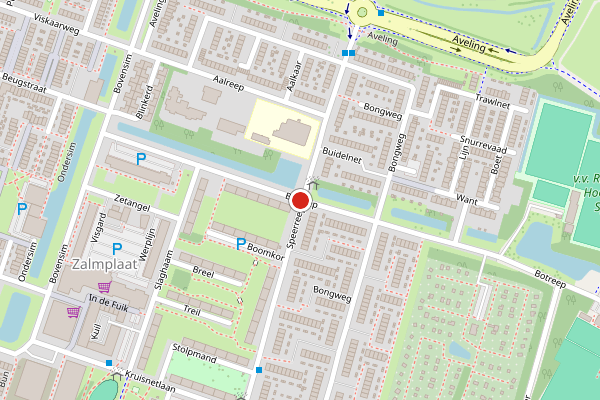 Brandweer-melding op Botreep, Hoogvliet op 31 juli, kaart-overzicht