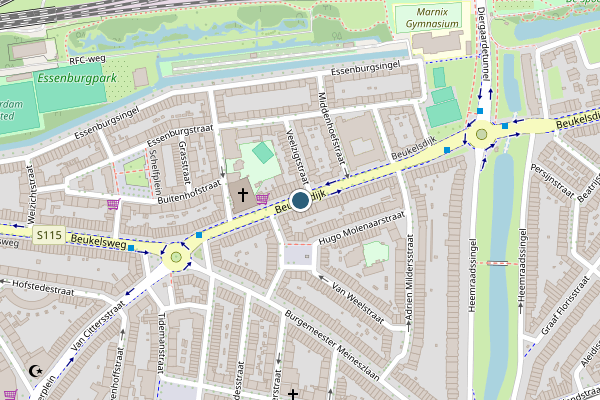 Politie-melding op Beukelsdijk, Rotterdam op 18 mei, kaart-overzicht