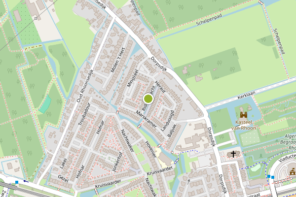 Ambulance-melding op Riddergracht, Rhoon op 31 juli, kaart-overzicht