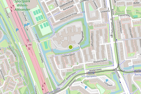 Ambulance-melding op Voorberghlaan, Schiedam op 31 juli, kaart-overzicht
