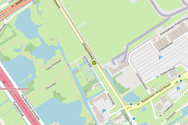 Ambulance-melding op Vliegveldweg, Rotterdam op 31 juli, kaart-overzicht