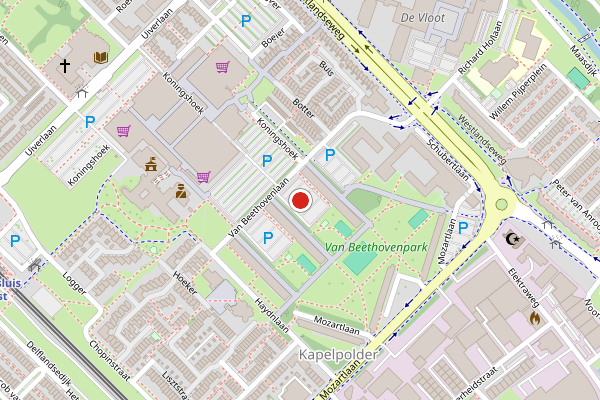 Brandweer-melding op Van Beethovenlaan, Maassluis op 31 juli, kaart-overzicht