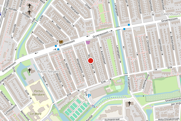Brandweer-melding op Rozegaarde, Rotterdam op 31 juli, kaart-overzicht