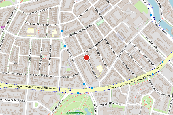 Brandweer-melding op Anthonie Muysstraat, Schiedam op 31 juli, kaart-overzicht