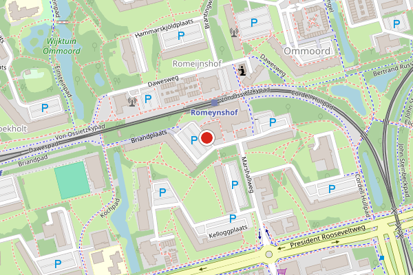 Brandweer-melding op Briandplaats, Rotterdam op 31 juli, kaart-overzicht