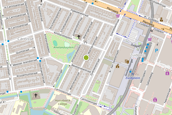 Ambulance-melding op Walchersestraat, Rotterdam op 31 juli, kaart-overzicht