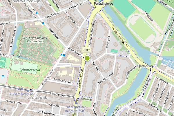 Ambulance-melding op Rusthoflaan, Rotterdam op 31 juli, kaart-overzicht