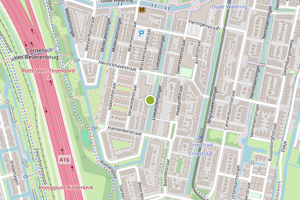 Ambulance-melding op Loevesteinsingel, Rotterdam op 31 juli, kaart-overzicht
