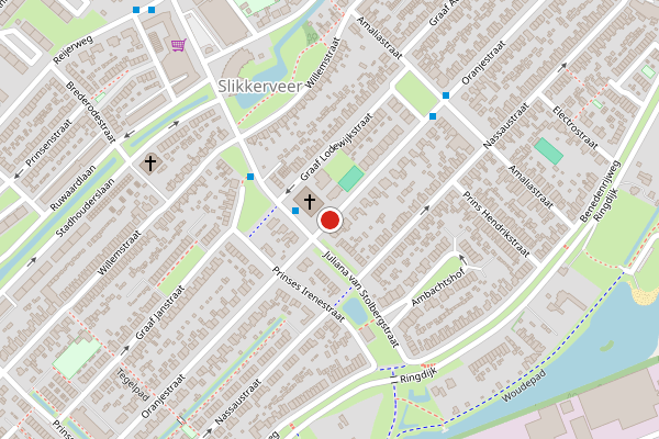 Brandweer-melding op Oranjestraat, Ridderkerk op 31 juli, kaart-overzicht
