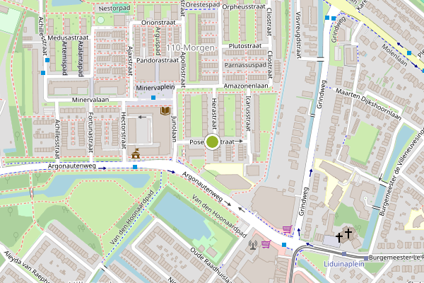 Ambulance-melding op Poseidonstraat, Rotterdam op 31 juli, kaart-overzicht