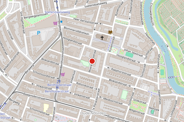 Brandweer-melding op Moerkapellestraat, Rotterdam op 31 juli, kaart-overzicht