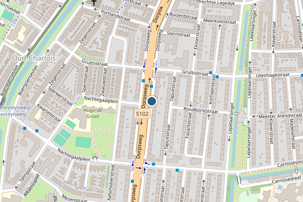 Politie-melding op Dorpsweg, Rotterdam op 31 juli, kaart-overzicht