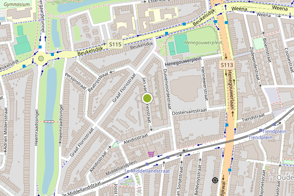 Ambulance-melding op Jan van Avennesstraat, Rotterdam op 18 mei, kaart-overzicht
