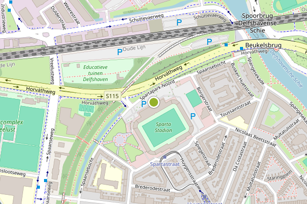Ambulance-melding op Spartapark-Noord, Rotterdam op 1 augustus, kaart-overzicht