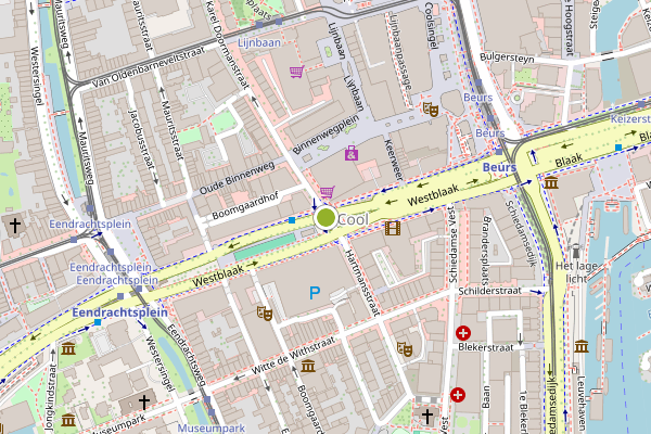 Ambulance-melding op Westblaak, Rotterdam op 1 augustus, kaart-overzicht