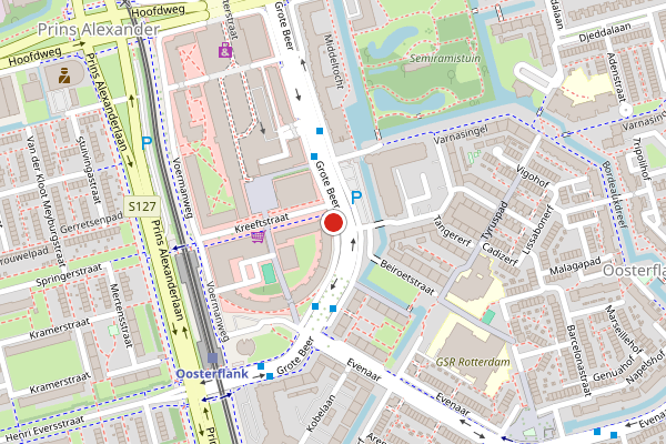 Brandweer-melding op Grote Beer, Rotterdam op 1 augustus, kaart-overzicht