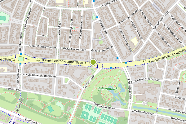 Ambulance-melding op Burgemeester Knappertlaan, Schiedam op 1 augustus, kaart-overzicht