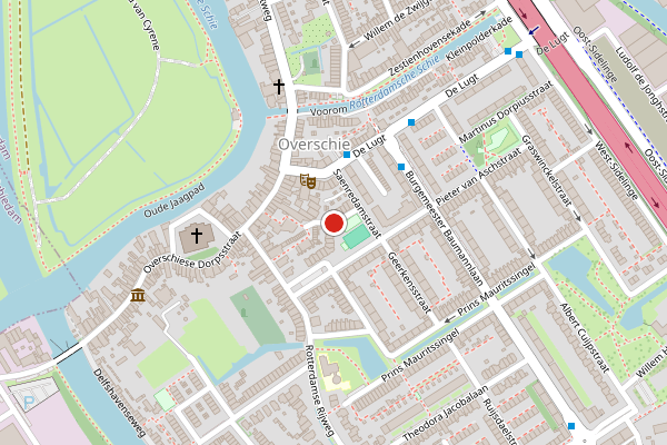 Brandweer-melding op Saenredamplein, Rotterdam op 18 mei, kaart-overzicht