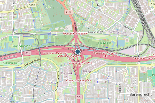 Ambulance + Brandweer + Politie samen ter plaatse op Barendrecht op 1 augustus, kaart-overzicht nieuws-bericht