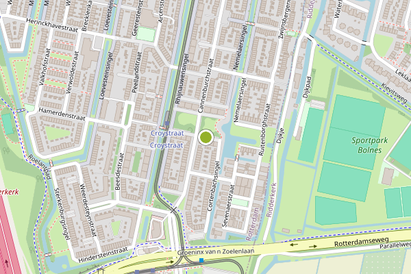 Ambulance-melding op Hunenborgplantsoen, Rotterdam op 1 augustus, kaart-overzicht