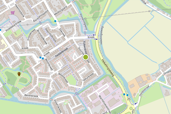 Ambulance-melding op Vuursteenkreek, Spijkenisse op 1 augustus, kaart-overzicht